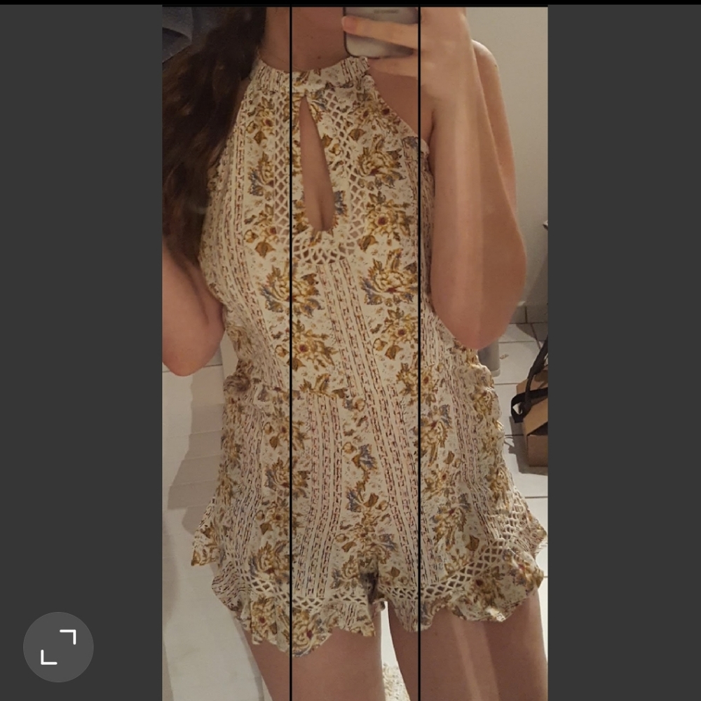 high neck yellow romper